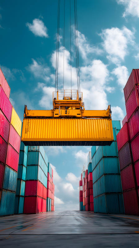 集装箱码头吊运作业图片