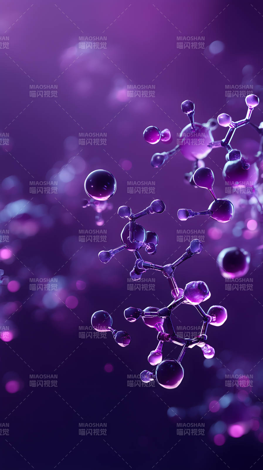 紫色分子结构高清图图片