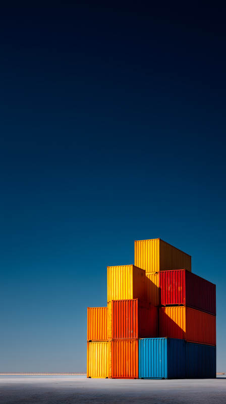 彩色集装箱堆叠在盐沼图片