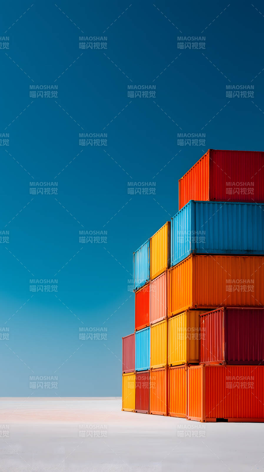 色彩缤纷的集装箱堆叠图片