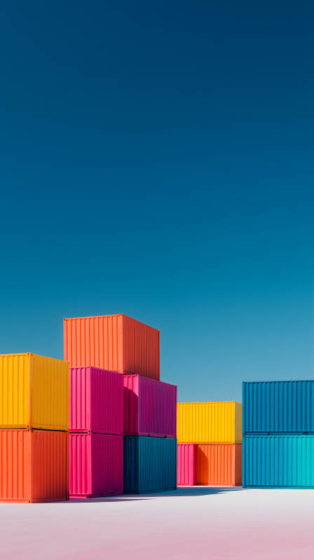 色彩缤纷的集装箱堆叠图片