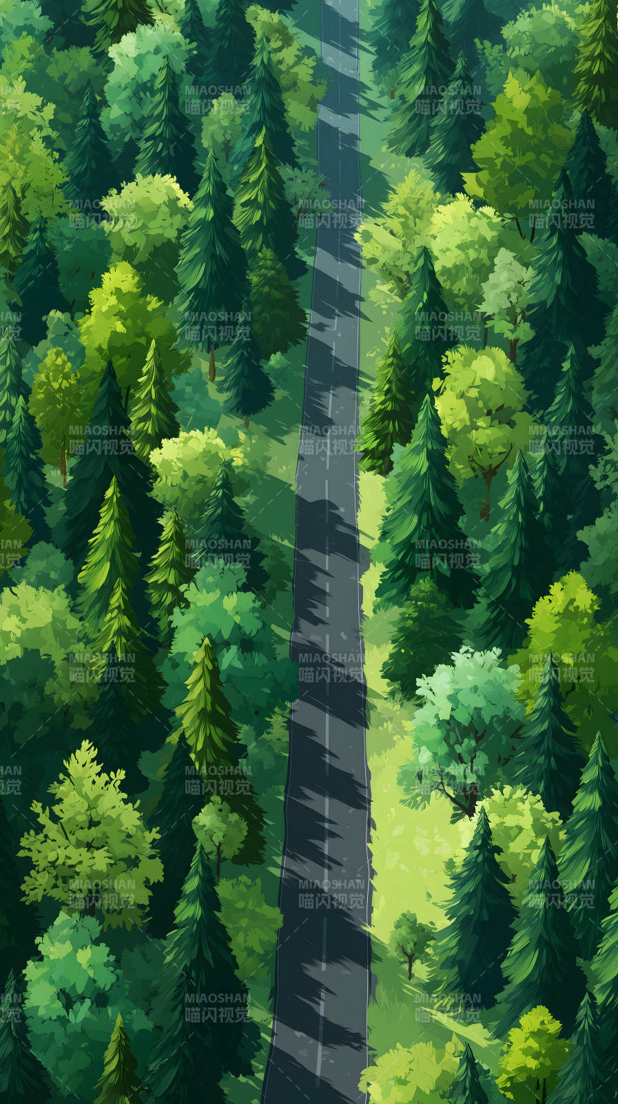 森林中蜿蜒的公路图片