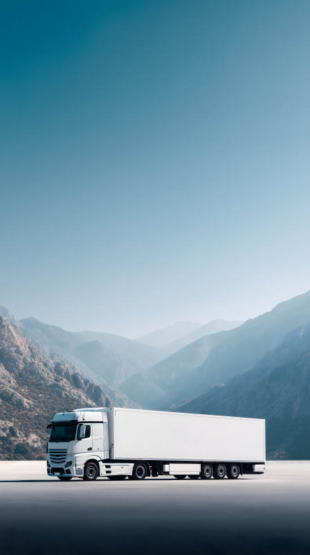 卡车在山区行驶图片