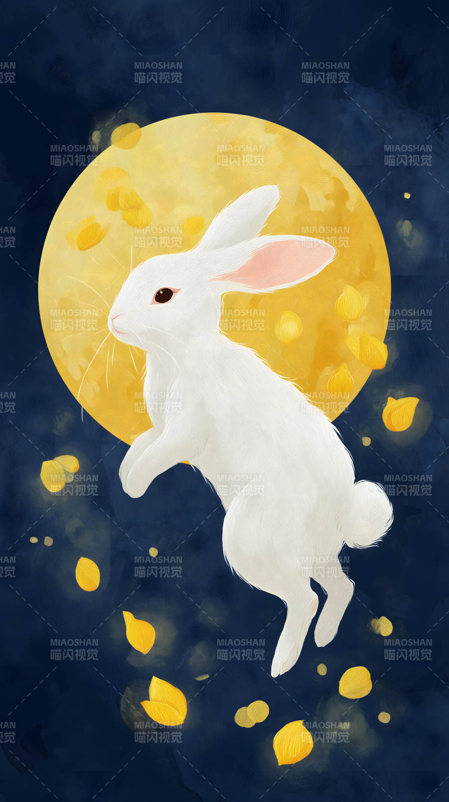 玉兔捣药月中飞图片