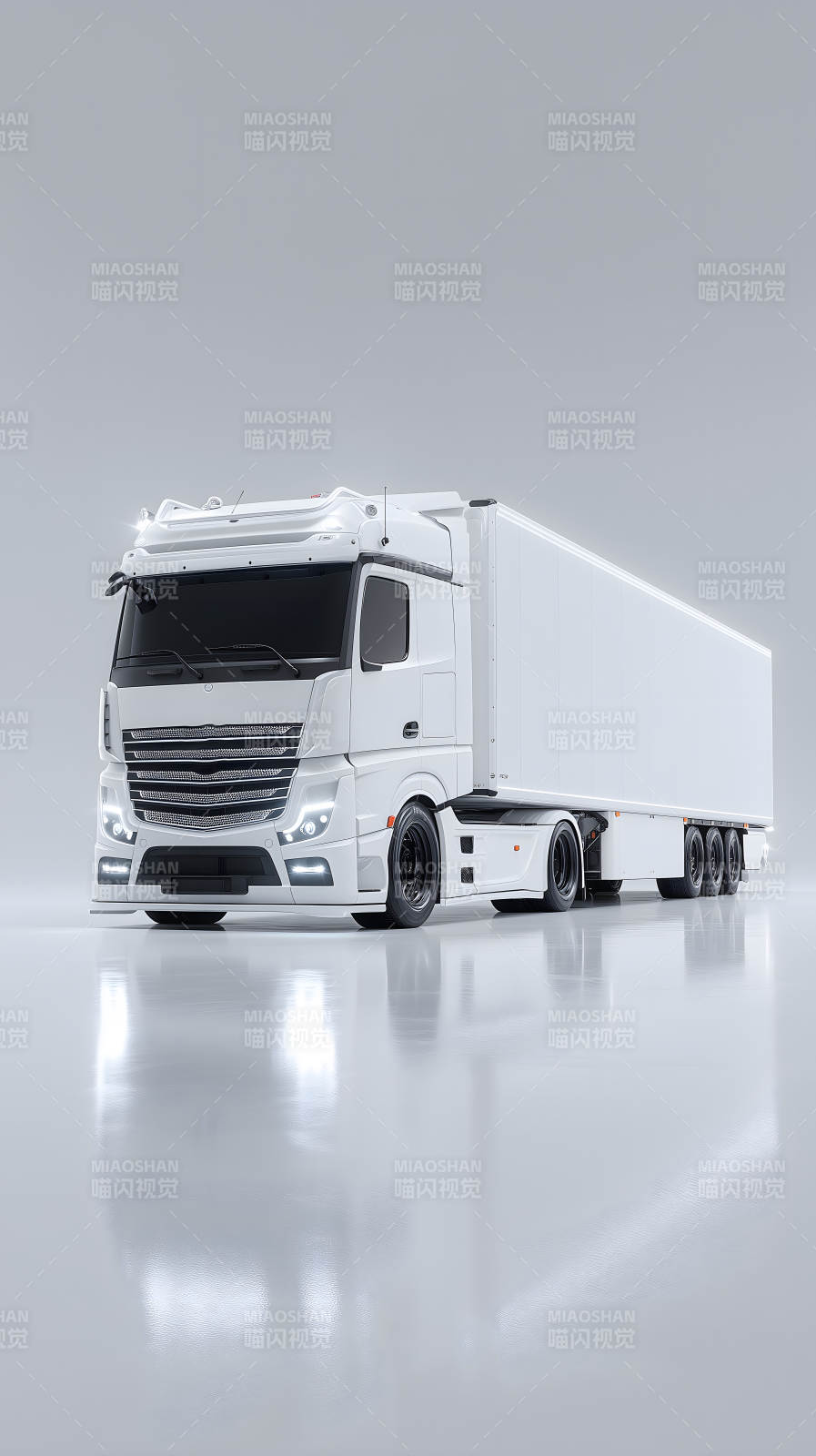 洁白卡车静止画面图片