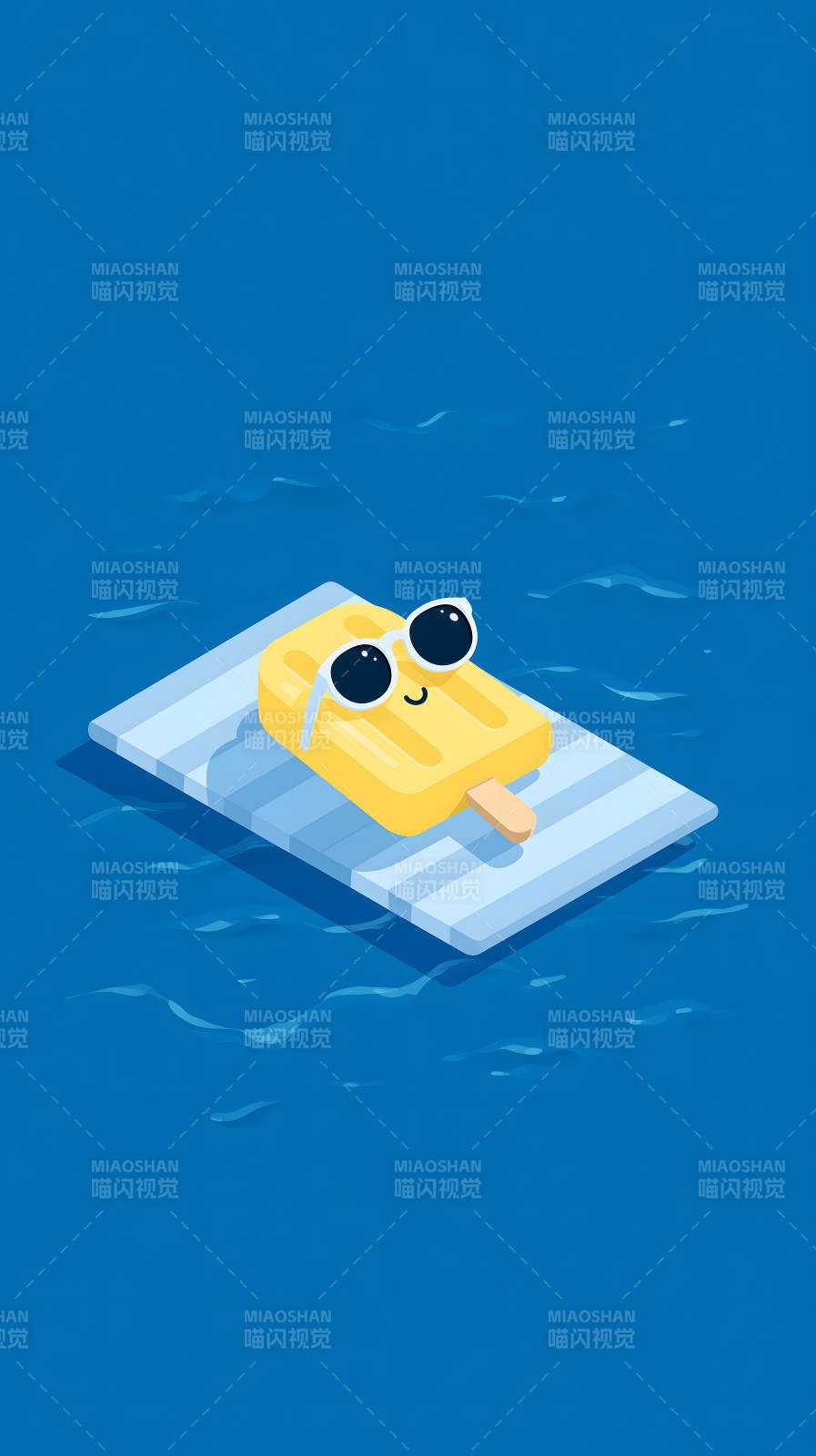 夏日冰棍水上漂流图片