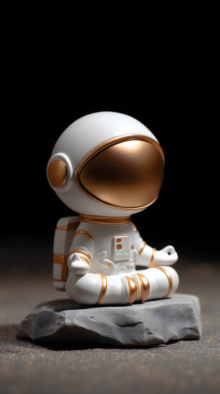 沉思的宇航员摆件图片