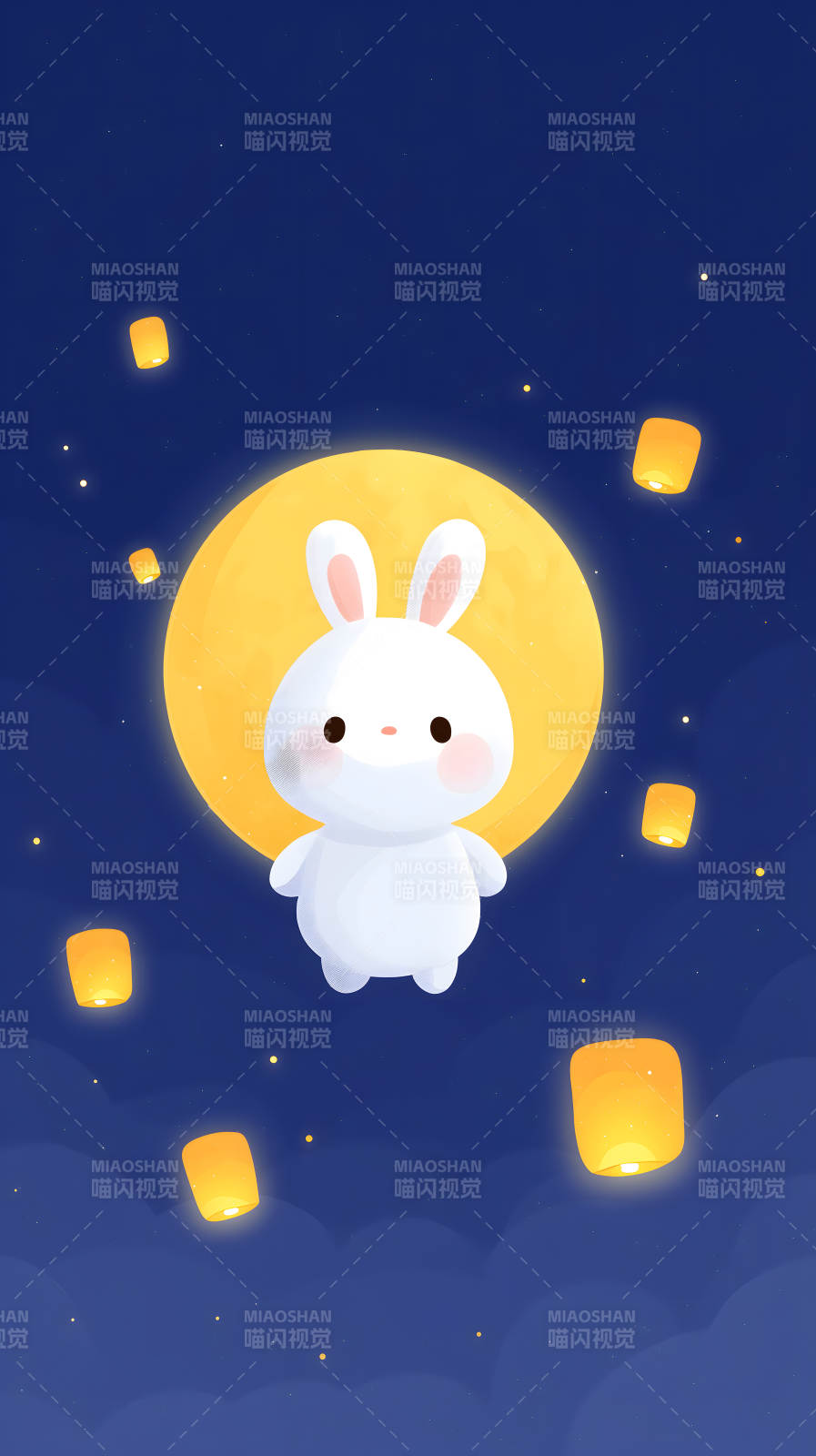 中秋月夜玉兔飞翔图片