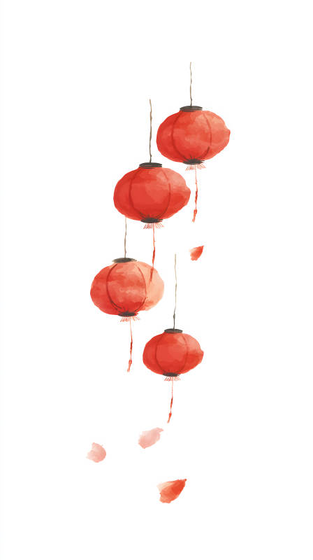 红灯笼的优雅意境图片
