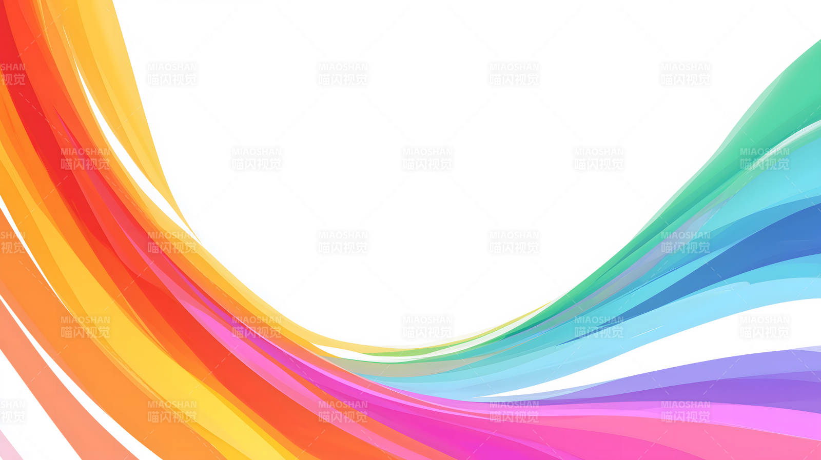 彩虹色丝带优雅飘逸图片