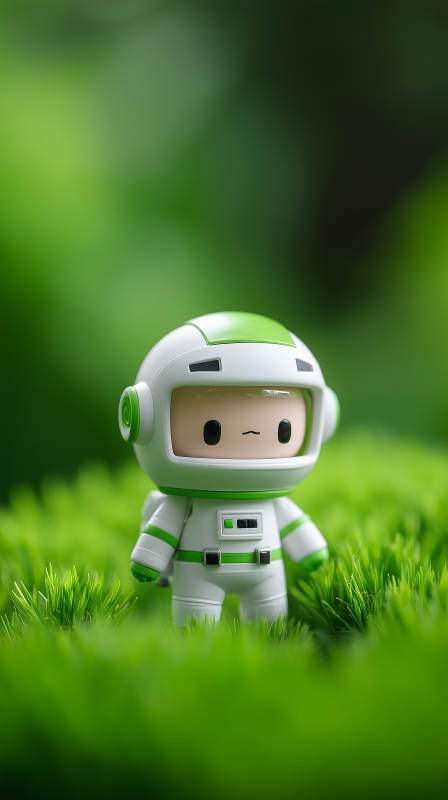 呆萌宇航员漫步绿野图片