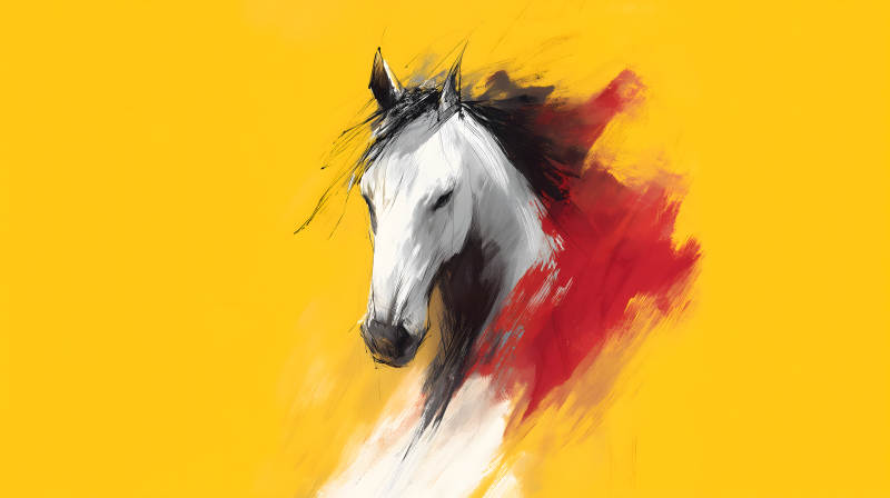 奔腾的白色骏马图图片