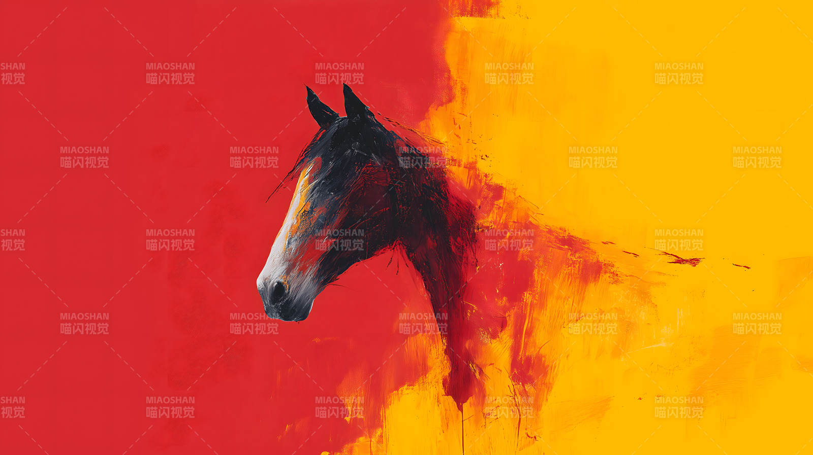 奔腾的火焰骏马图片