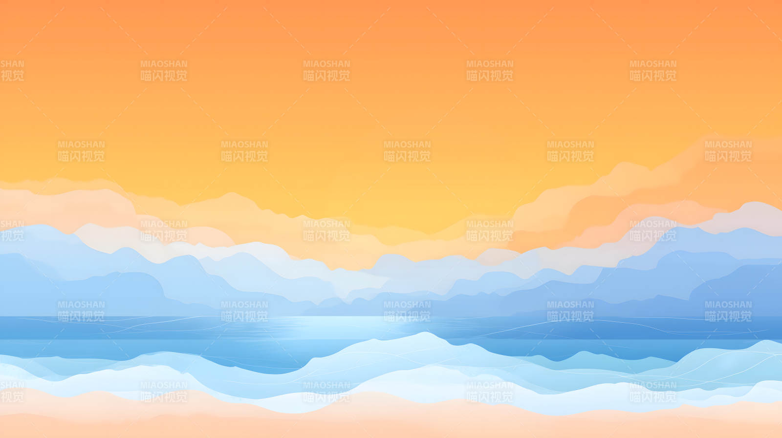 傍晚时分的宁静海滩图片