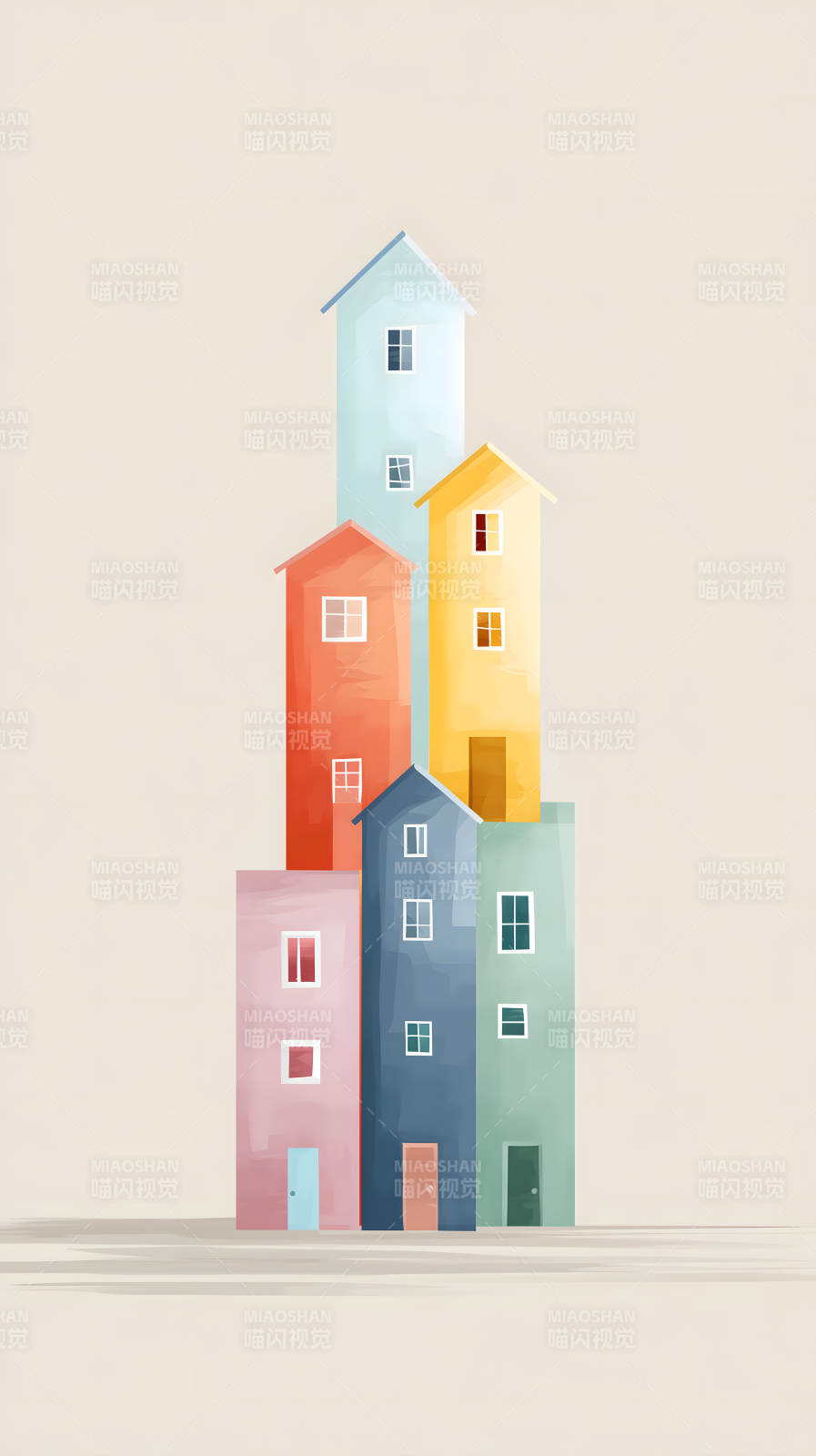 多彩童趣房屋建筑群图片