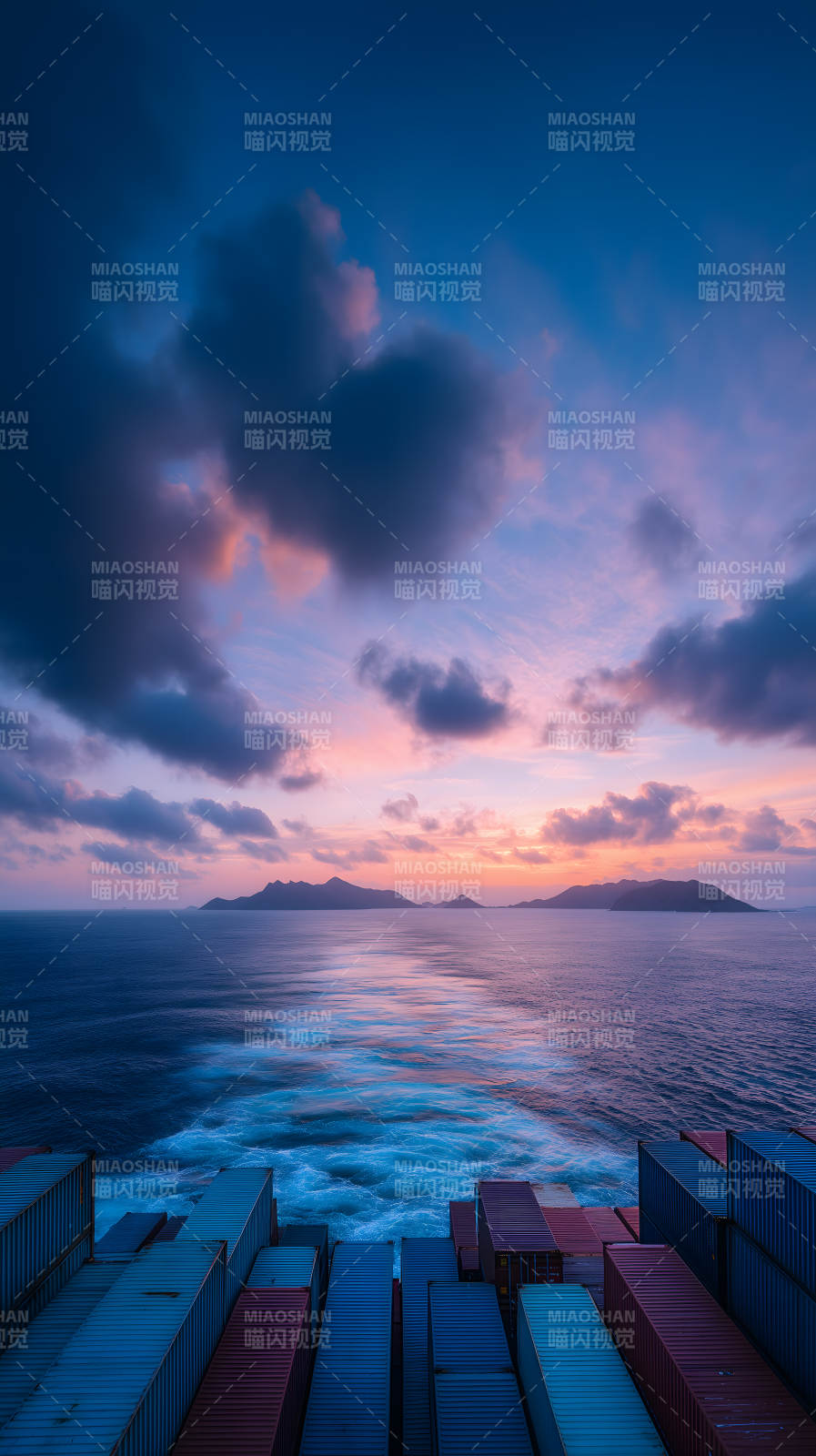 日落航运海天一色图片