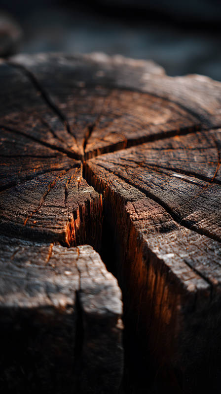 古老树桩纹理特写图片