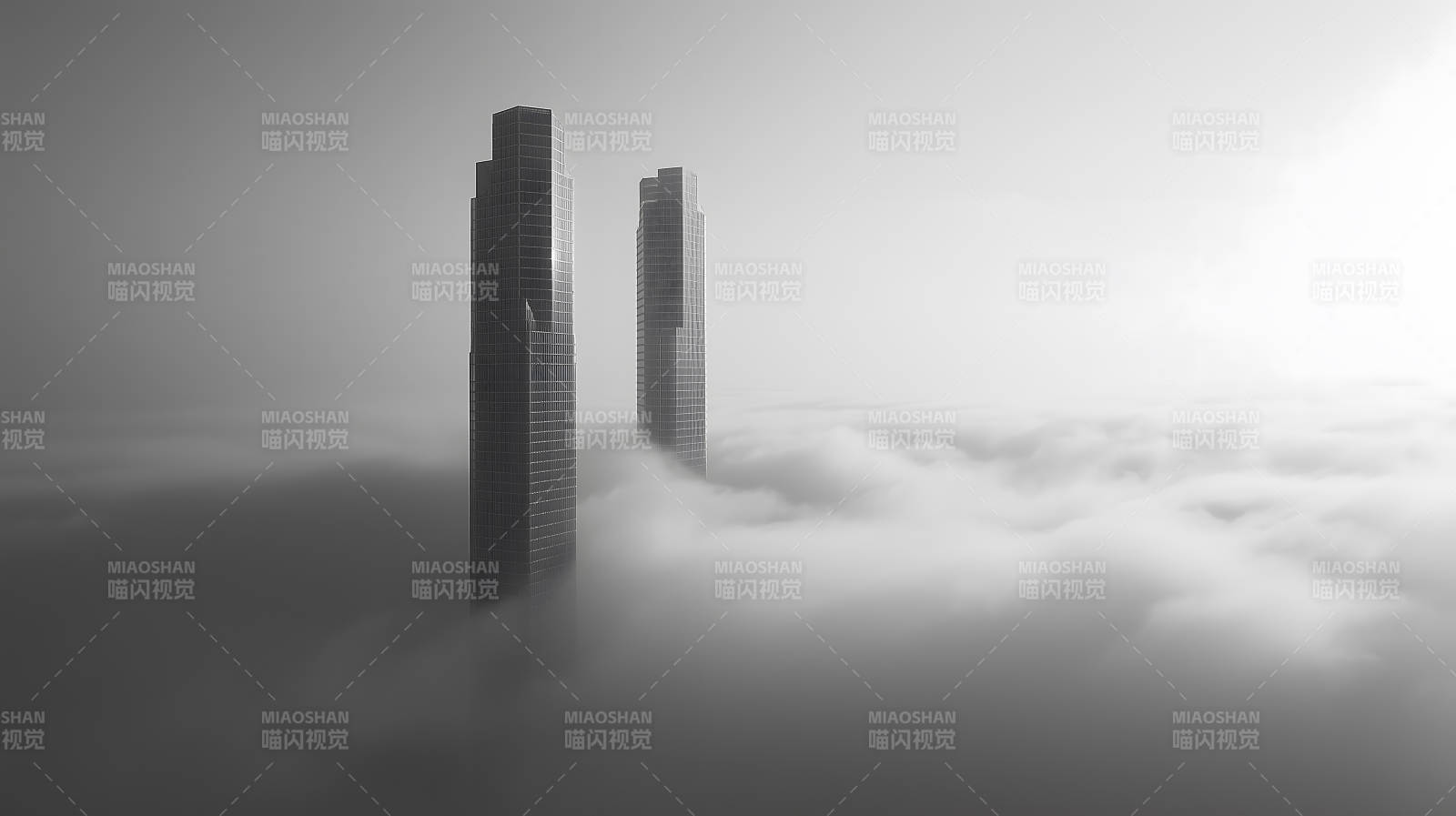 云海之上的摩天大楼图片