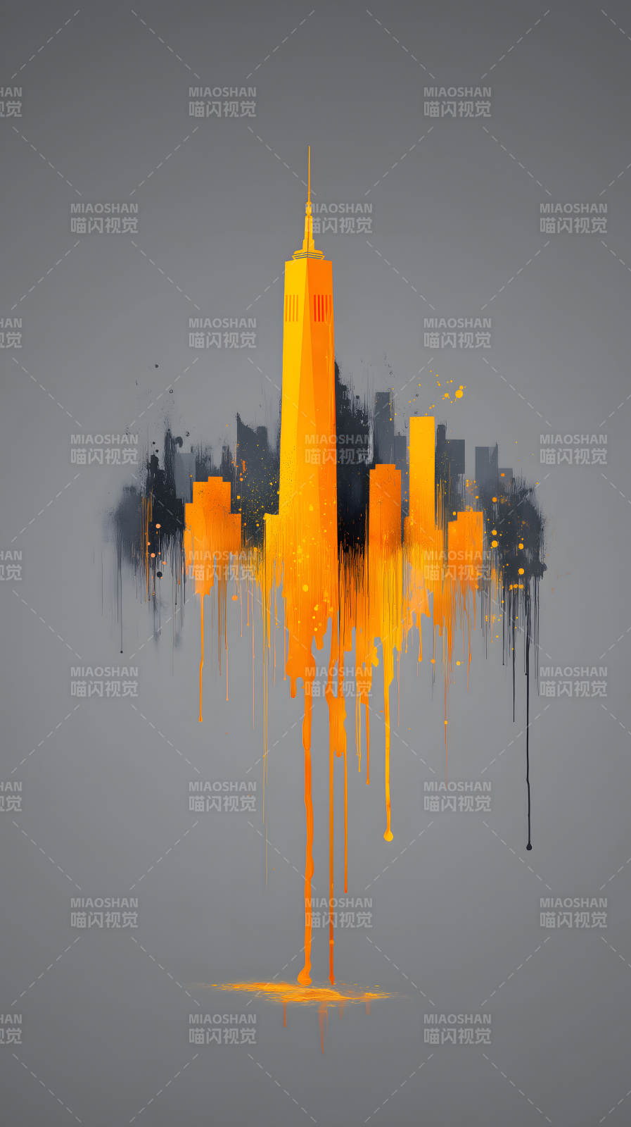 抽象派城市剪影涂鸦图片