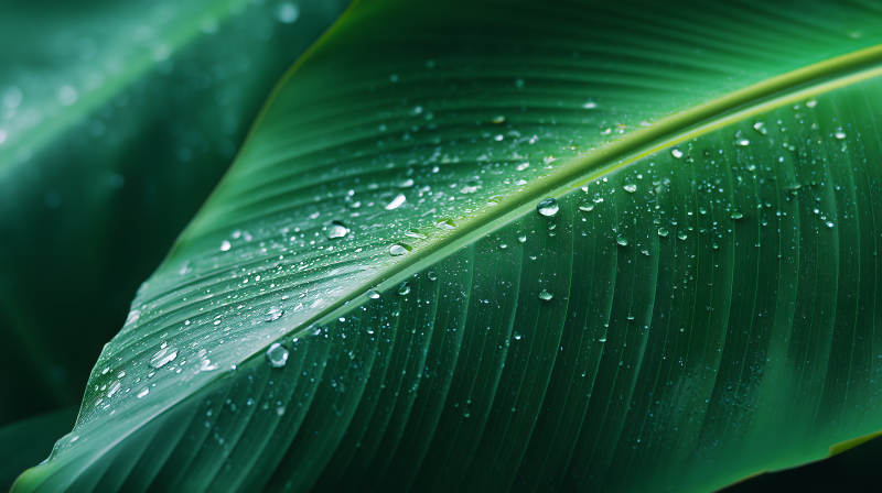 雨后芭蕉叶的晶莹剔透图片