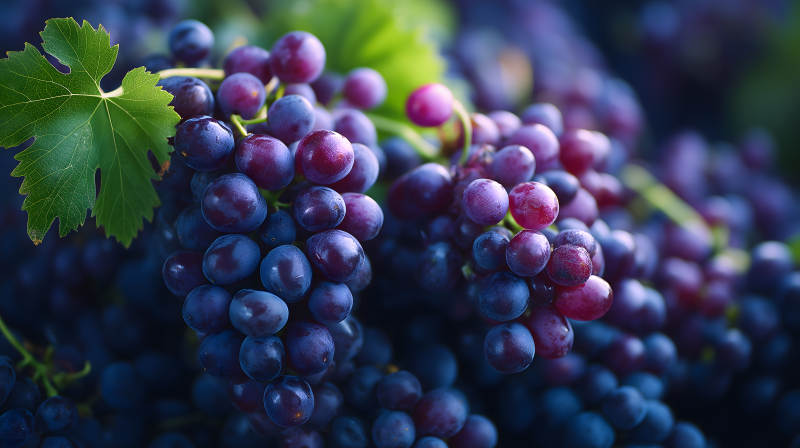 新鲜饱满的紫葡萄图片