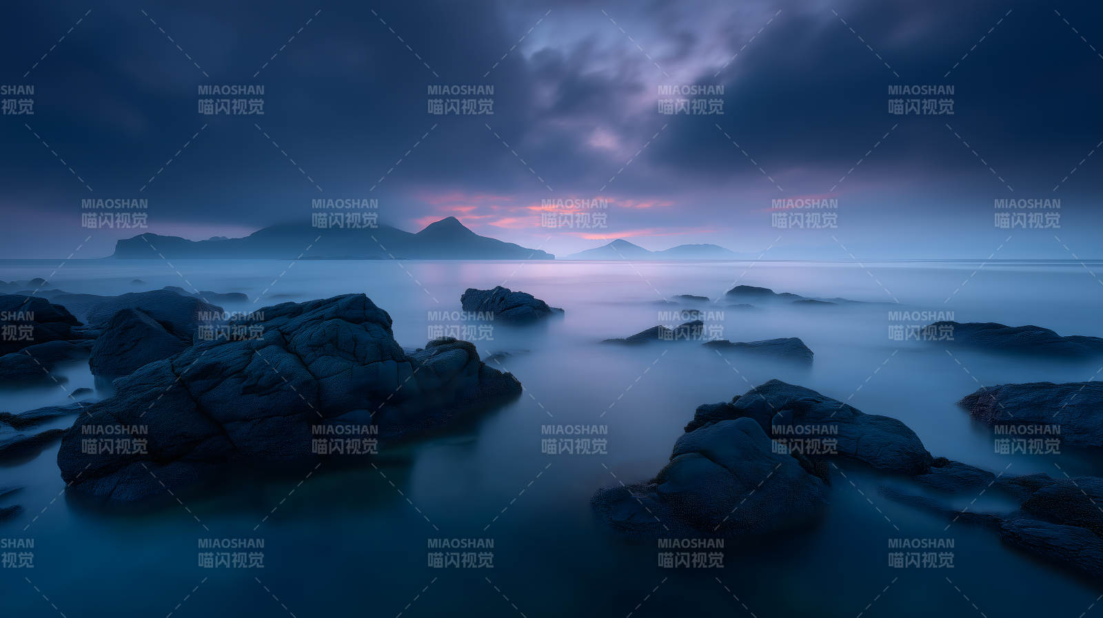 宁静海边日落黄昏图片