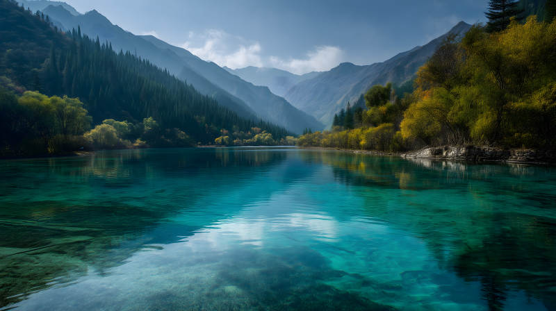 宁静祥和的翠绿山谷图片