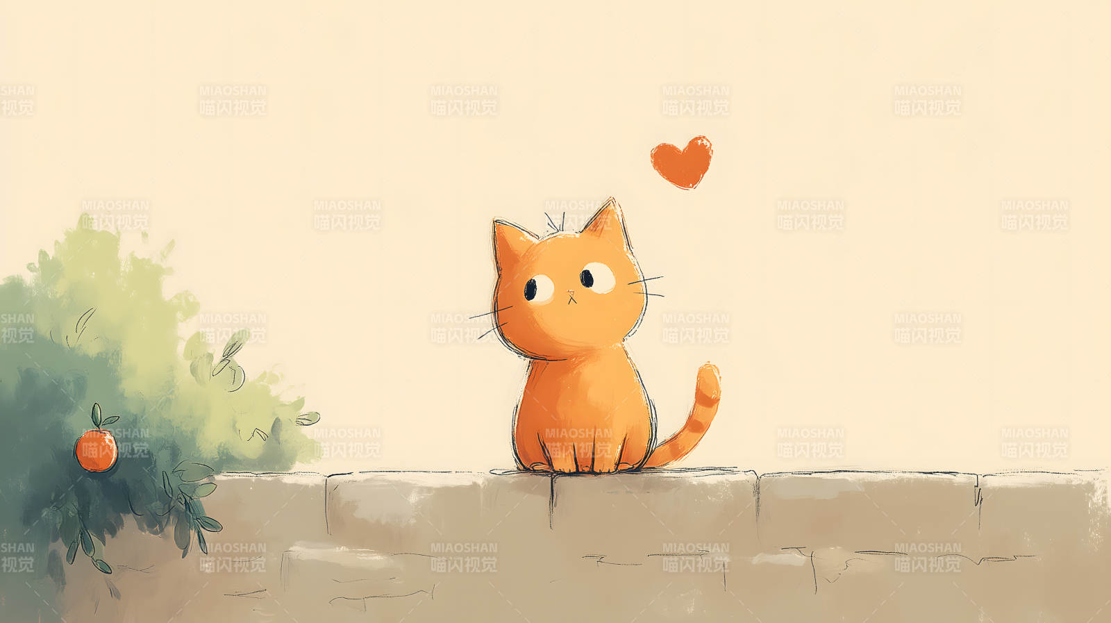 小猫眺望远方爱意满满图片