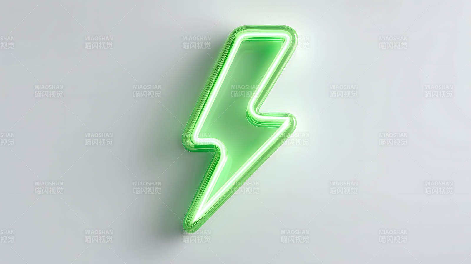 绿色闪电霓虹灯标志图片