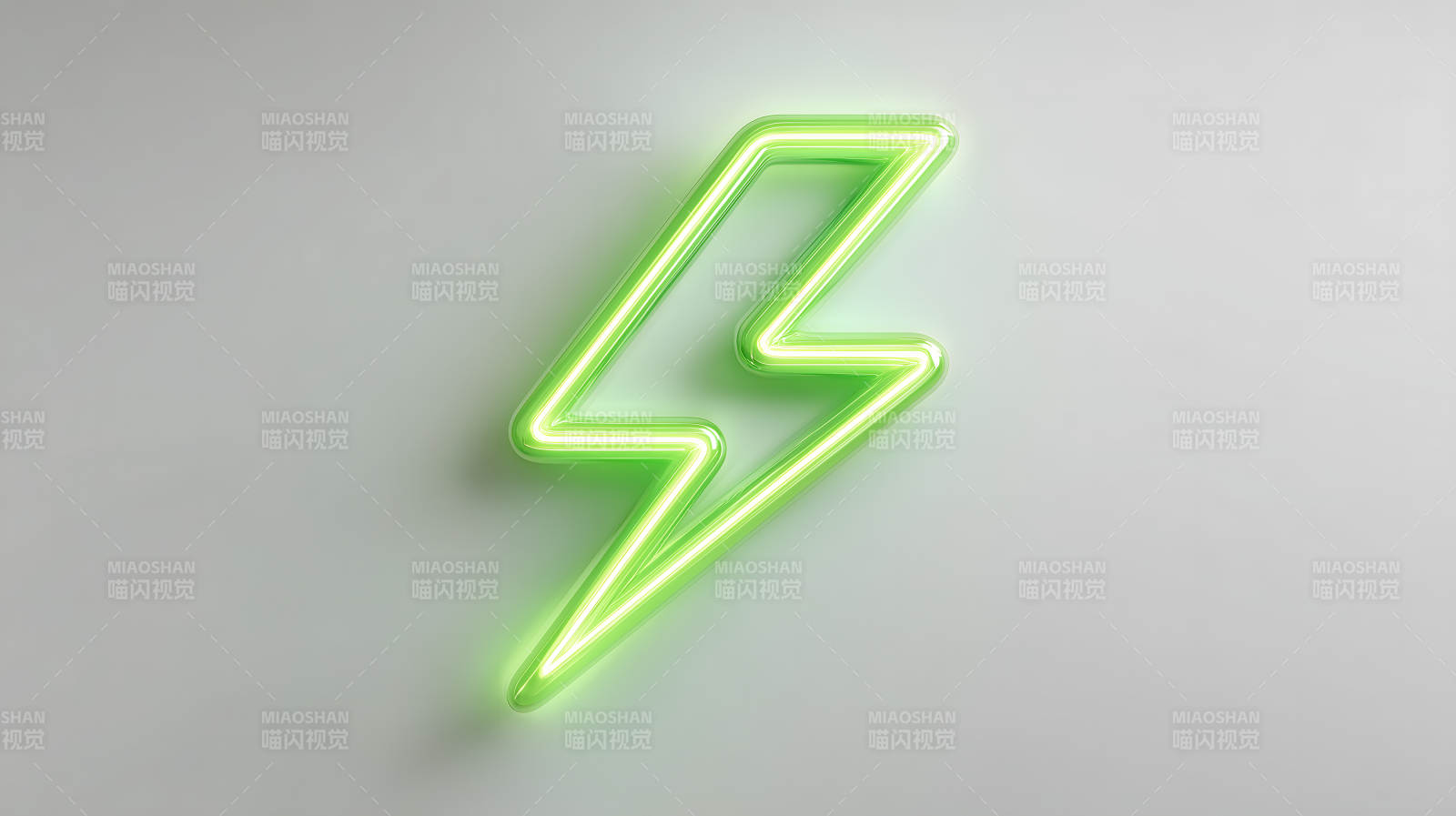 霓虹绿闪电标志设计图片