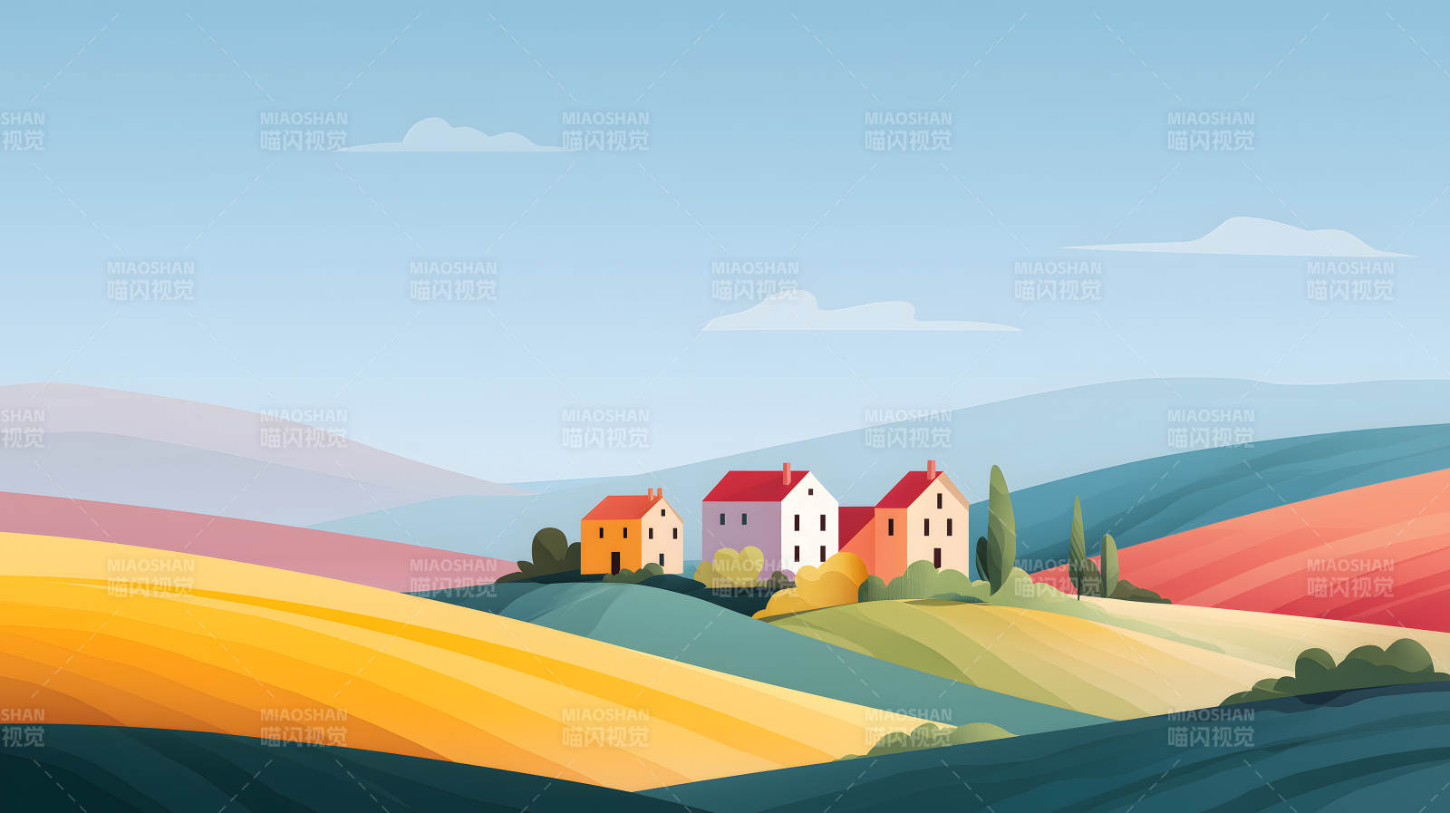 宁静祥和的田园乡村图片