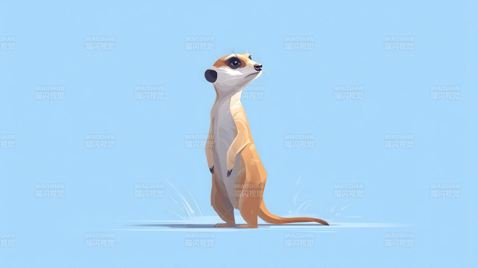 可爱草原犬鼠眺望远方图片