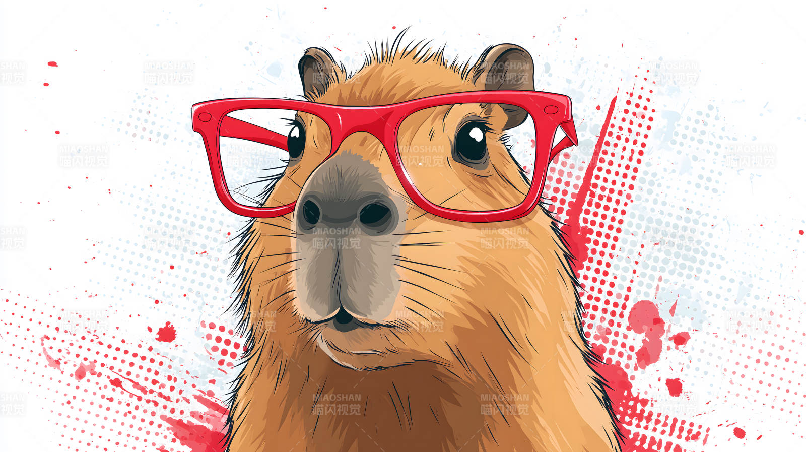 戴眼镜的卡皮巴拉图片