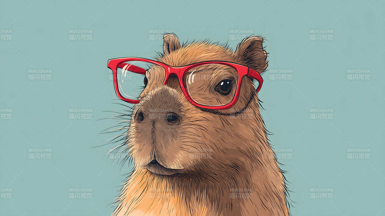 戴眼镜的卡皮巴拉图片