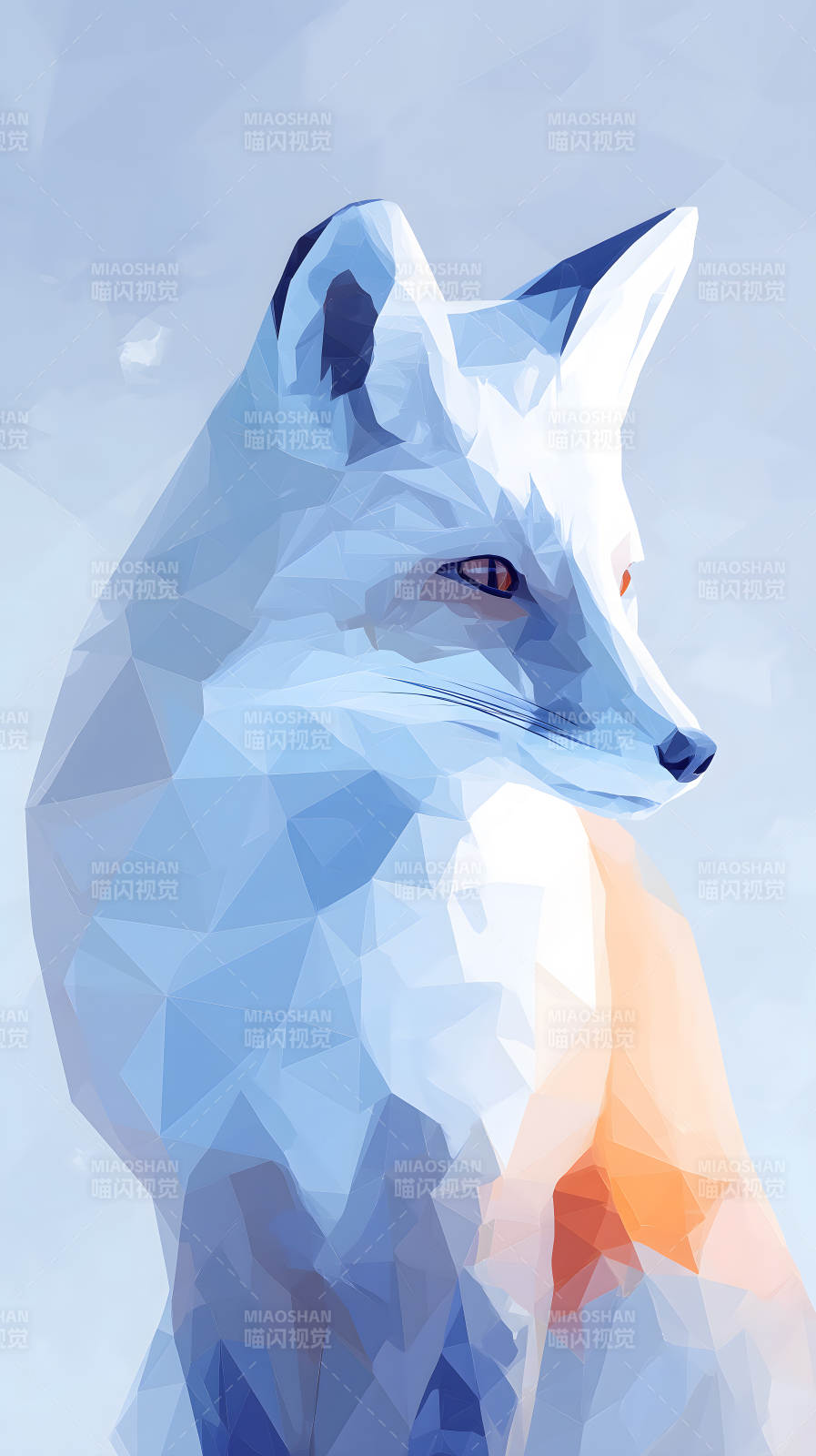 冰雪奇缘下的北极狐图片