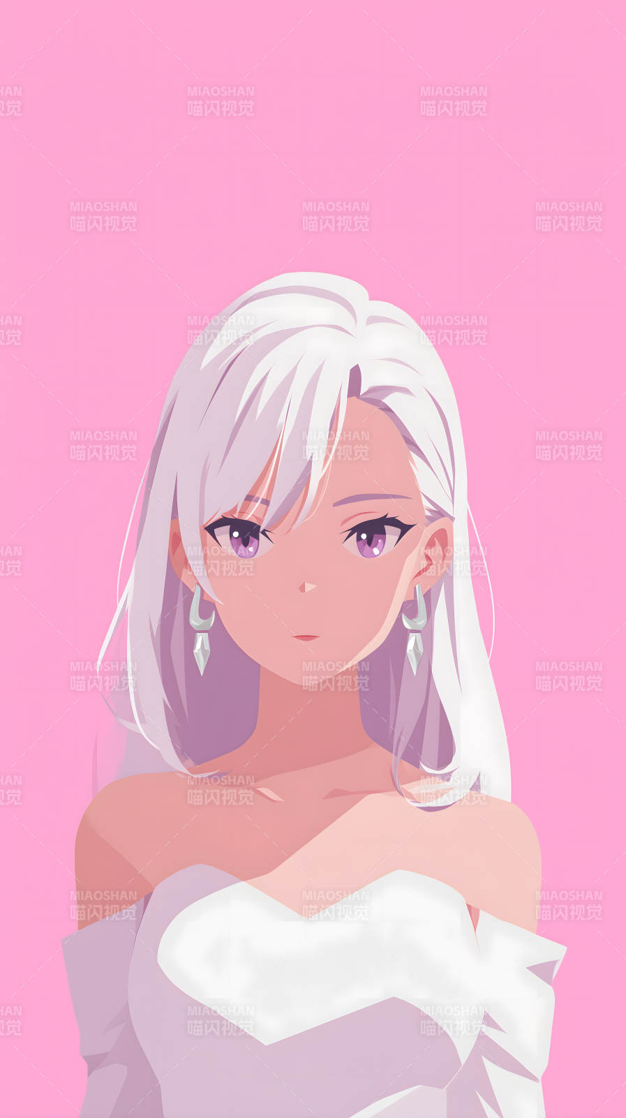 可爱白发少女写真图片