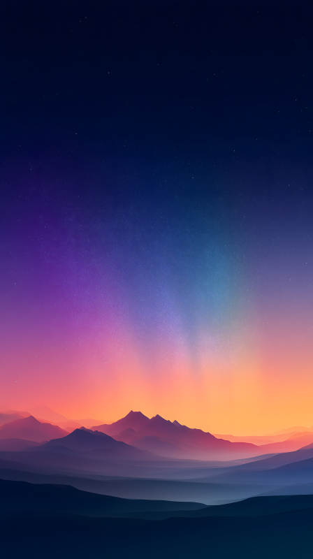 梦幻般的山脉星空图片