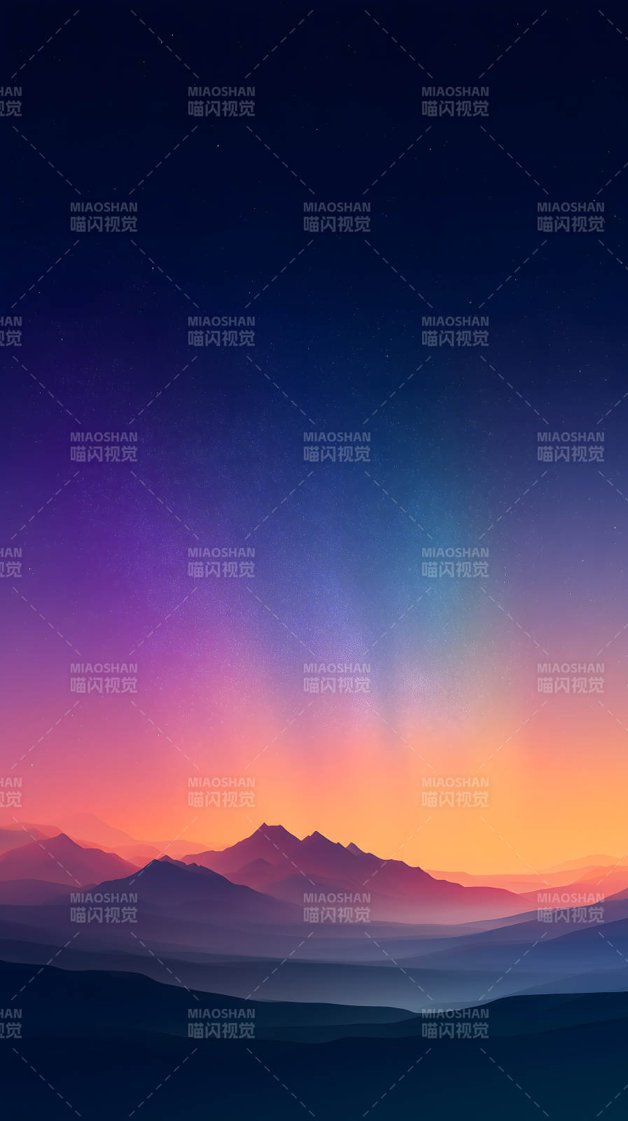 梦幻般的山脉星空图片