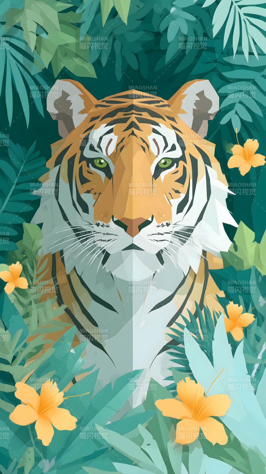 丛林深处的老虎图片