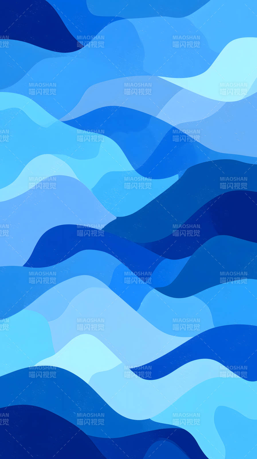 蓝色波浪抽象艺术背景图片