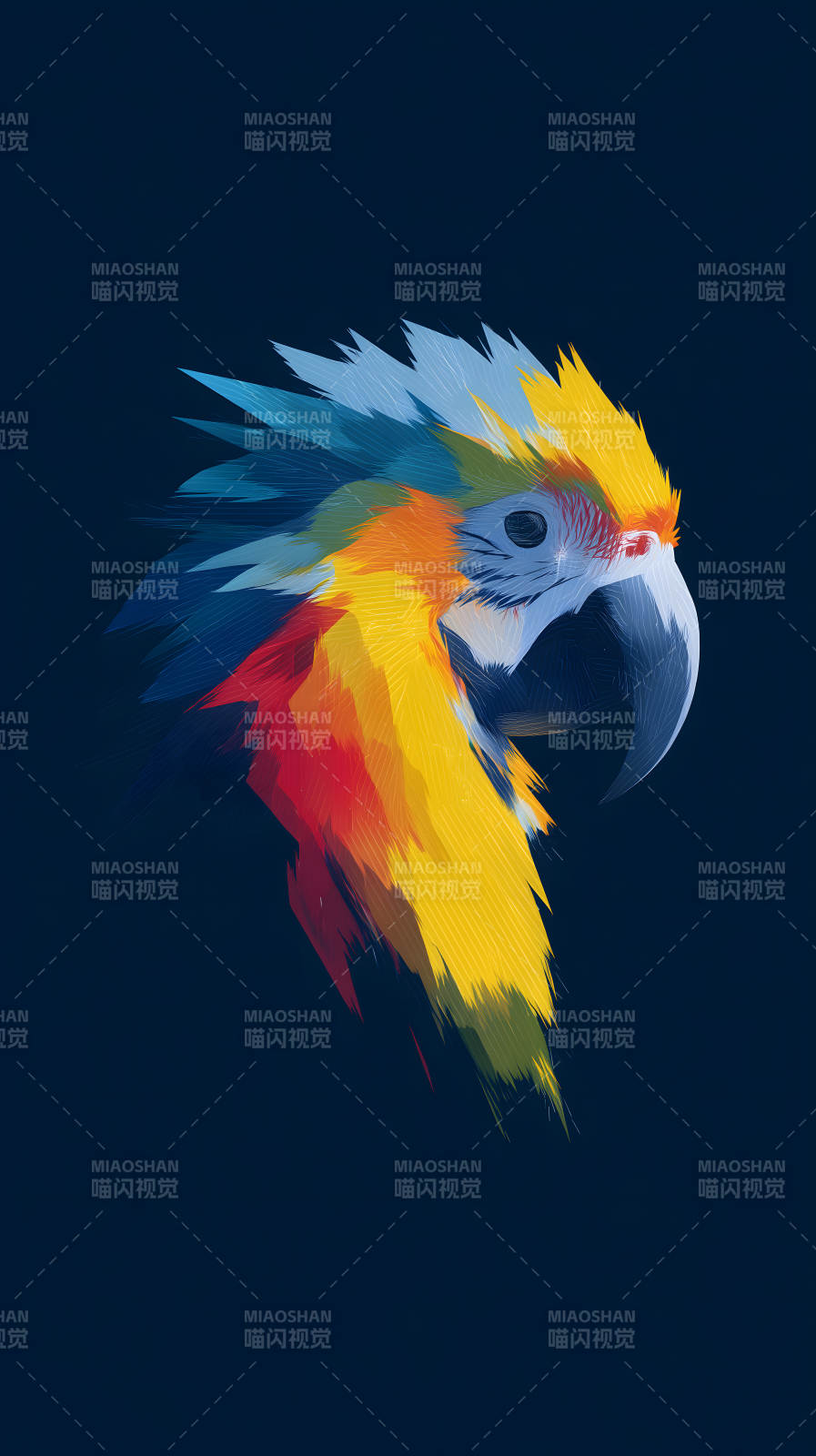 炫彩鹦鹉的艺术抽象图片