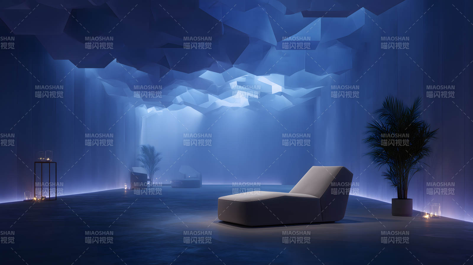 宁静祥和的蓝色空间图片