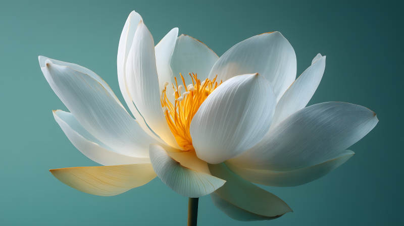 优雅绽放的白色莲花图片