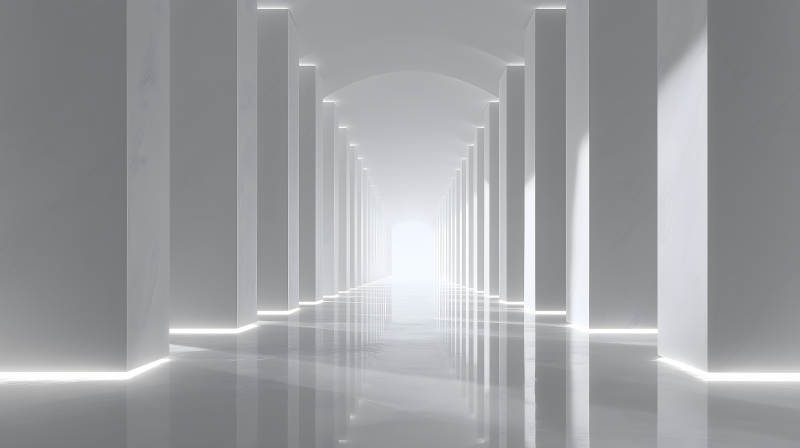 明亮简洁的白色走廊图片