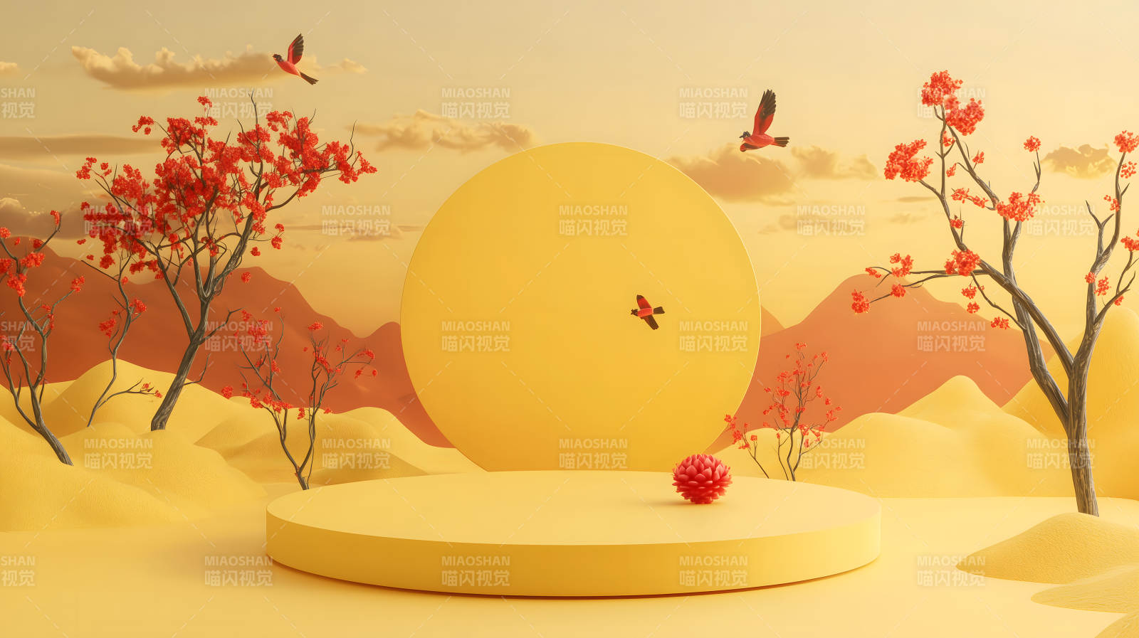 秋日意境展示台图片