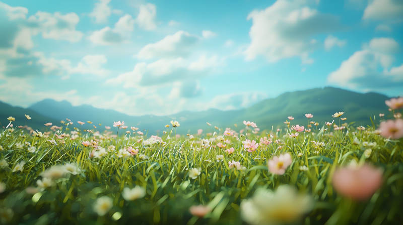 春日田园花海图片