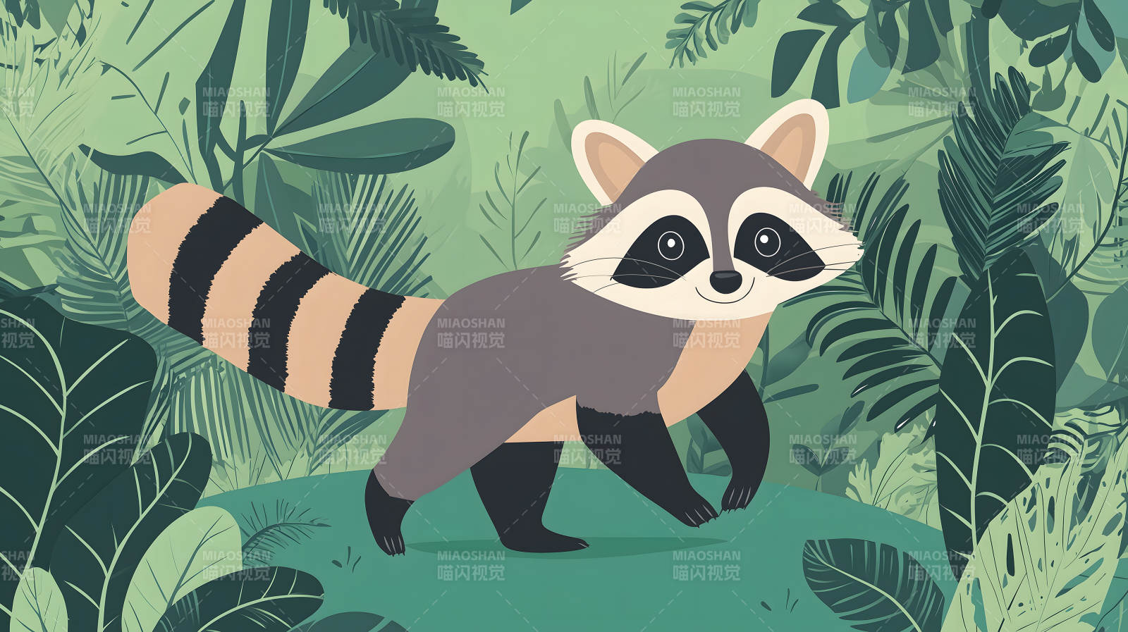 丛林中的浣熊图片