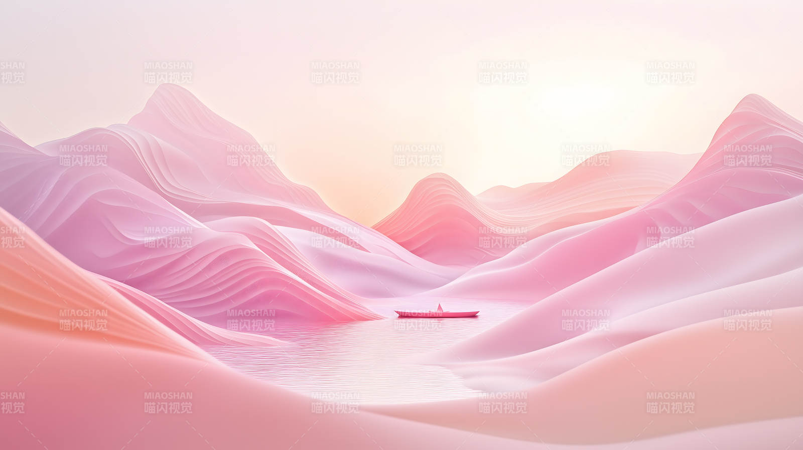 粉色梦幻山谷图片