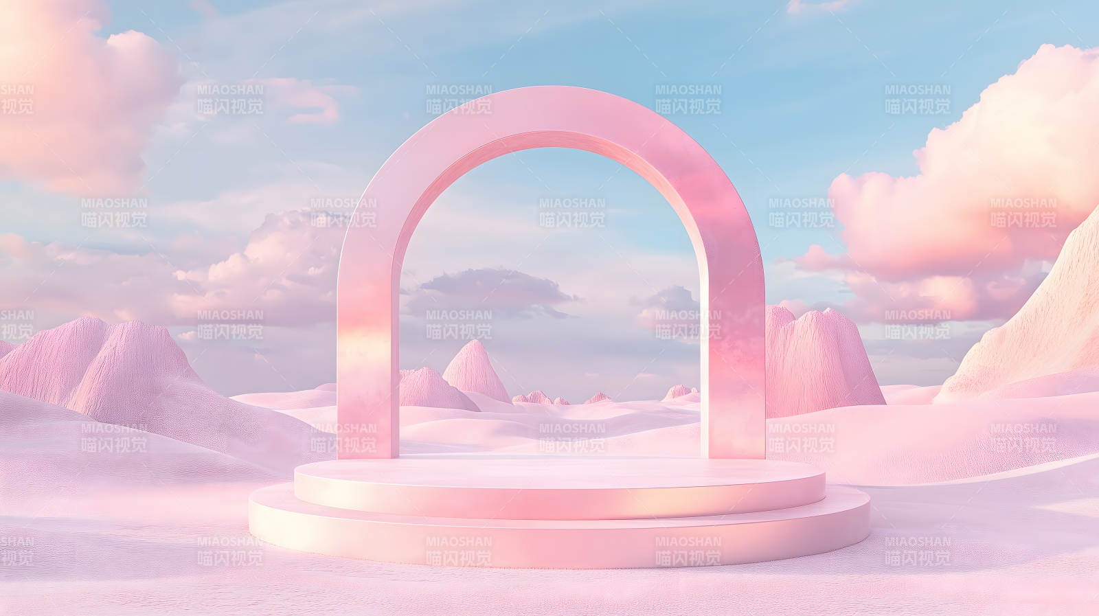 粉色梦幻仙境展台图片