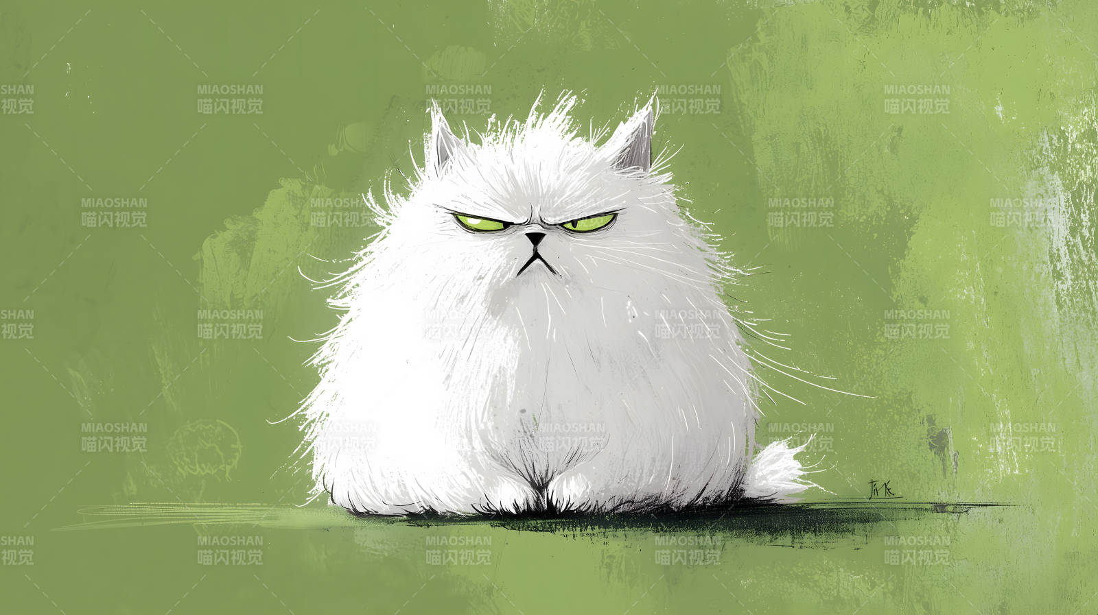 生气的大毛猫图片